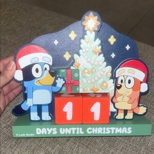 Christmas Countdown Calendar with Blue and Red Characters